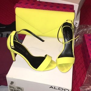 Aldo Yellow sandals and purse set